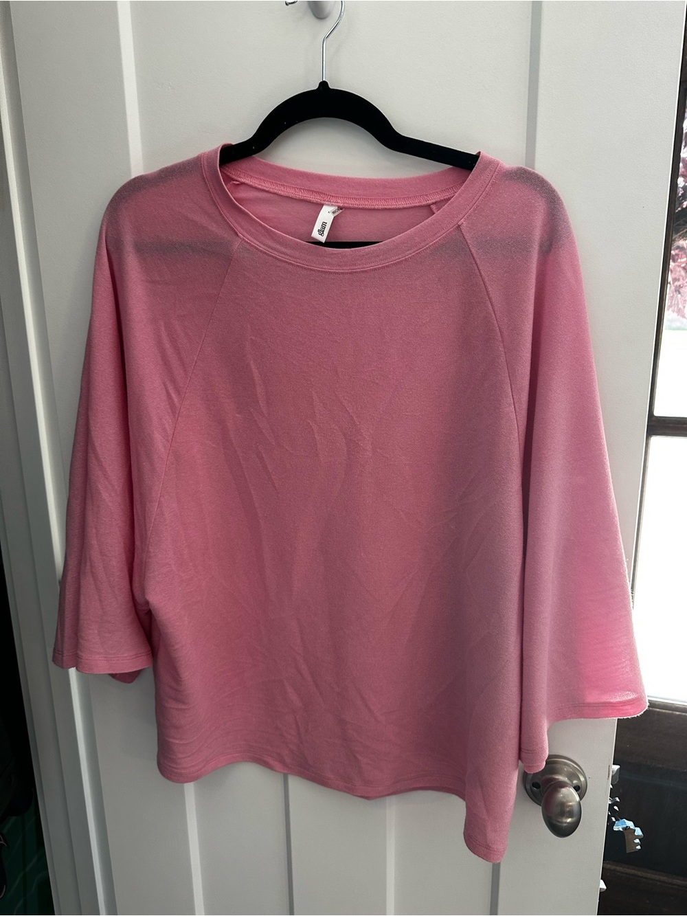 glam Pink Relaxed Crewneck Top
